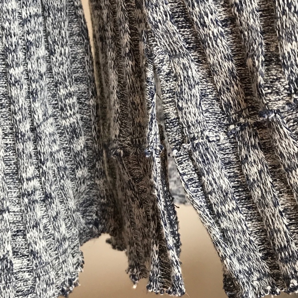 Free People blue/white ribbed high neck top. Large - Picture 5 of 7